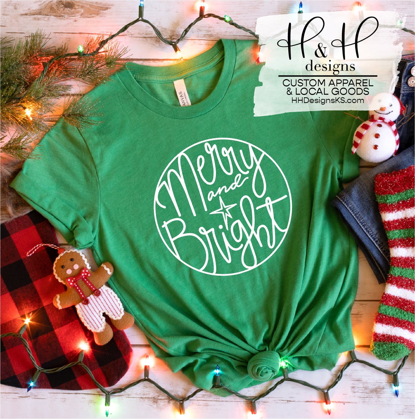 Merry and Bright White Round