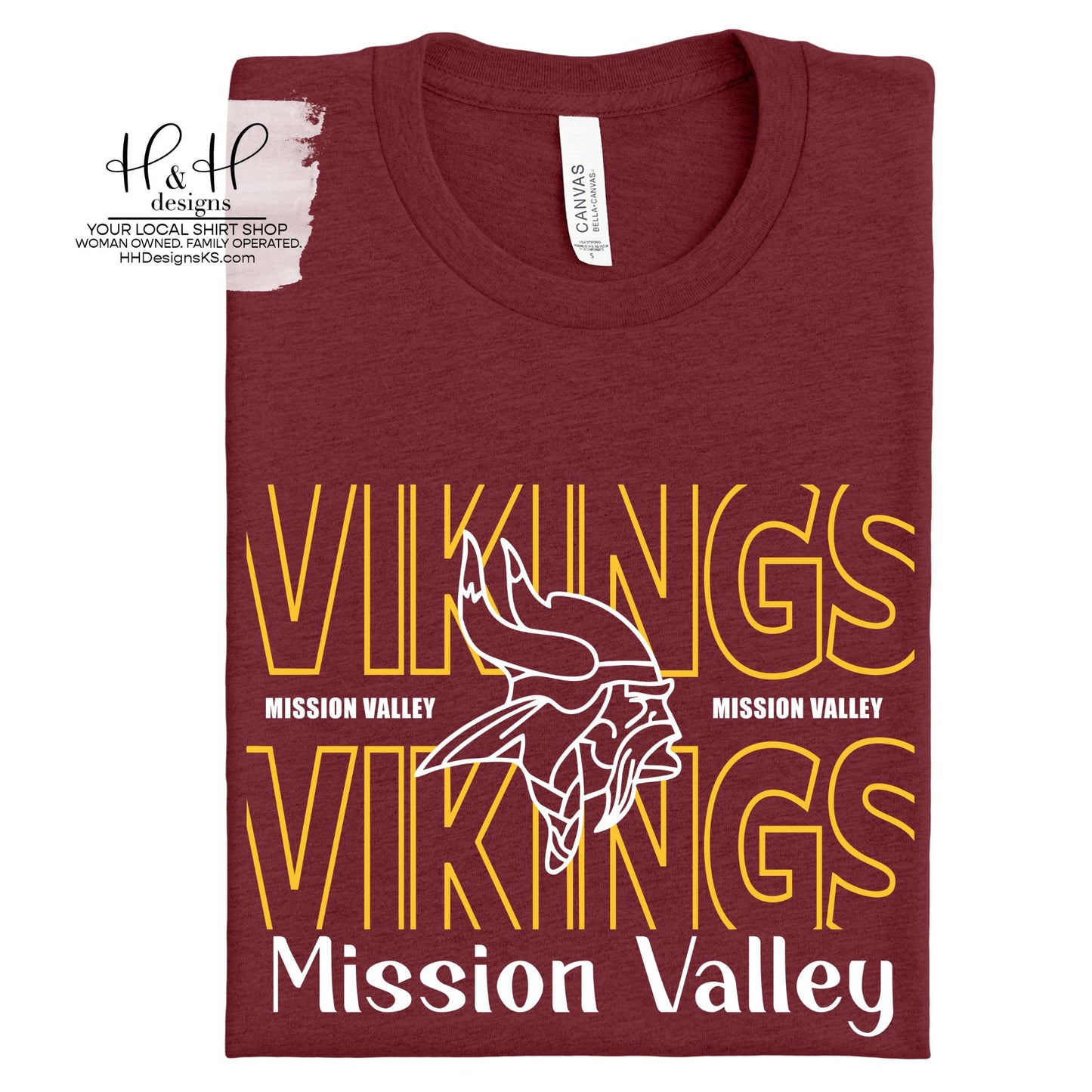 Mission Valley Vikings Gold Hallow Outline ~ HH184