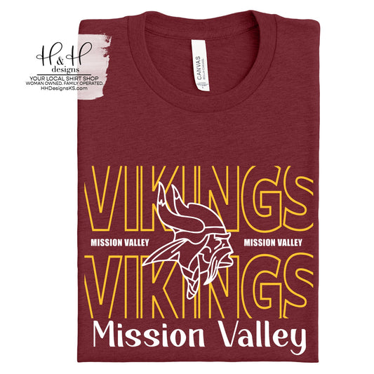 Mission Valley Vikings Gold Hallow Outline ~ HH184