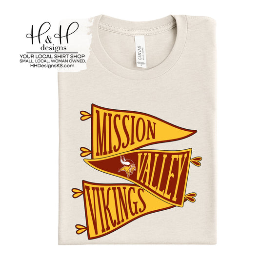 Mission Valley Vikings Mascot Pennant Stack ~ HH163