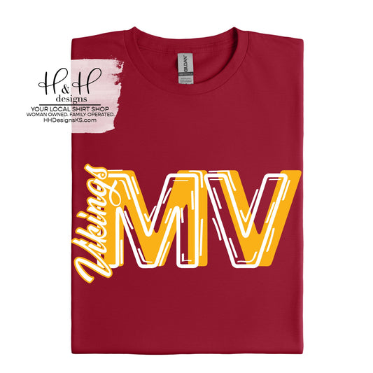Mission Valley Vikings Sketch Initials ~ HH827