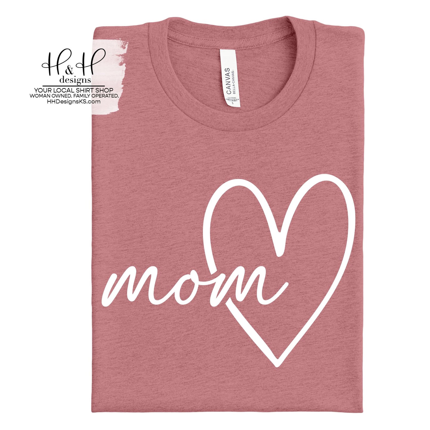 Mom Hallow Script Heart ~ HH197