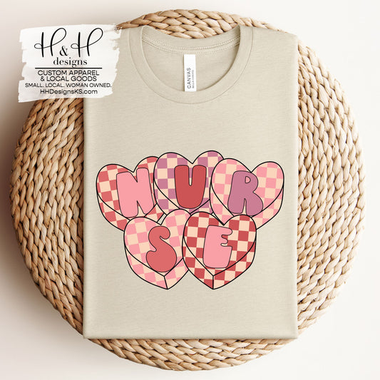 Nurse Checkered Hearts