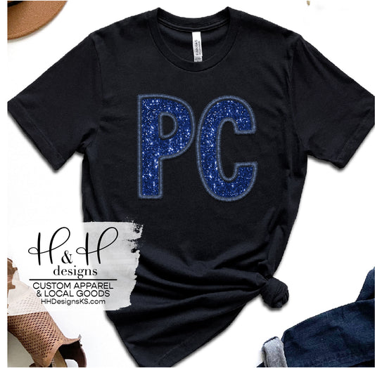 Pauline Central Faux Glitter Embroidery