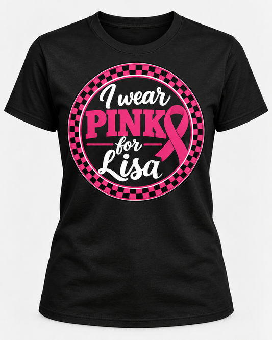 I wear Pink for Lisa ~ Checkered Round ~ HH1004