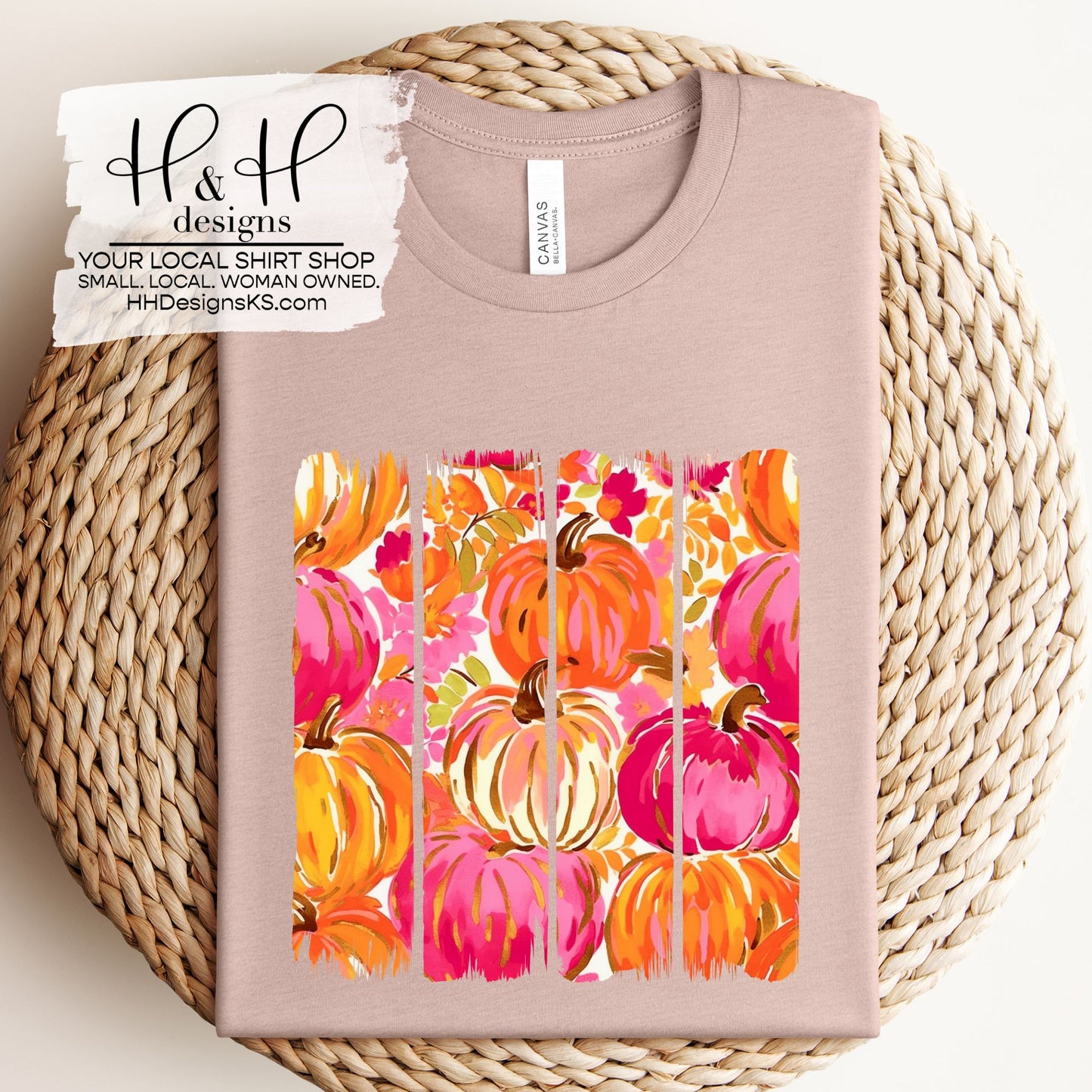 Pink and Orange Brushstroke Pumpkins