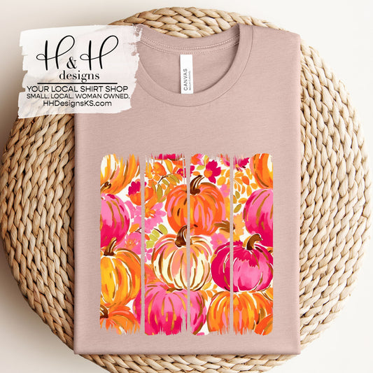 Pink and Orange Brushstroke Pumpkins