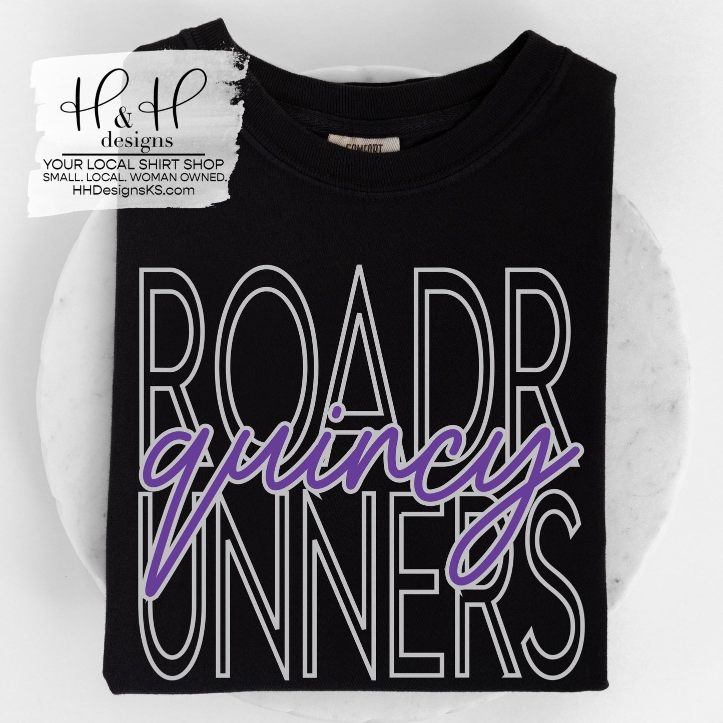 Quincy Roadrunners Hallow Block Script