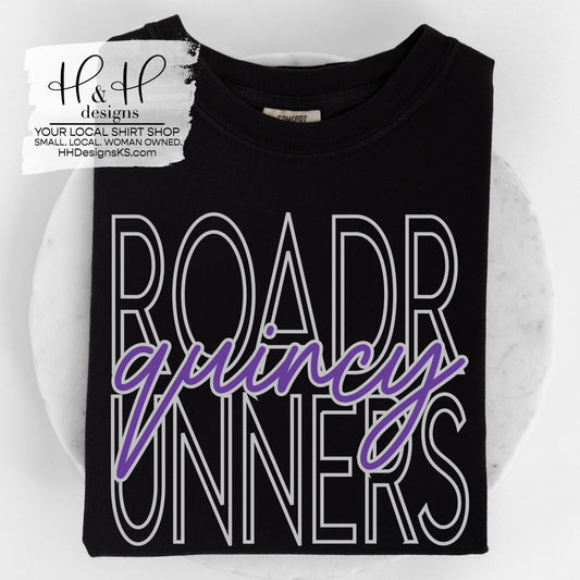 Quincy Roadrunners Hallow Block Script