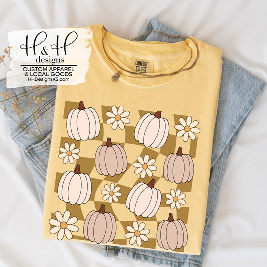 Retro Check Pastel Pumpkins