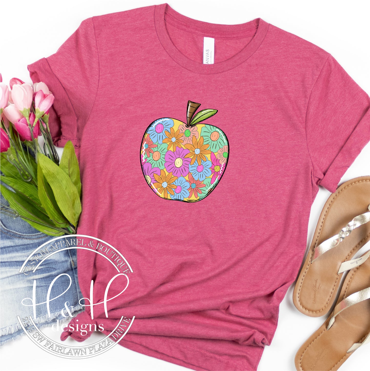 Retro Floral Apple