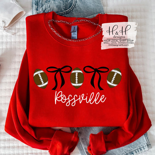 Rossville Coquette Football Bows