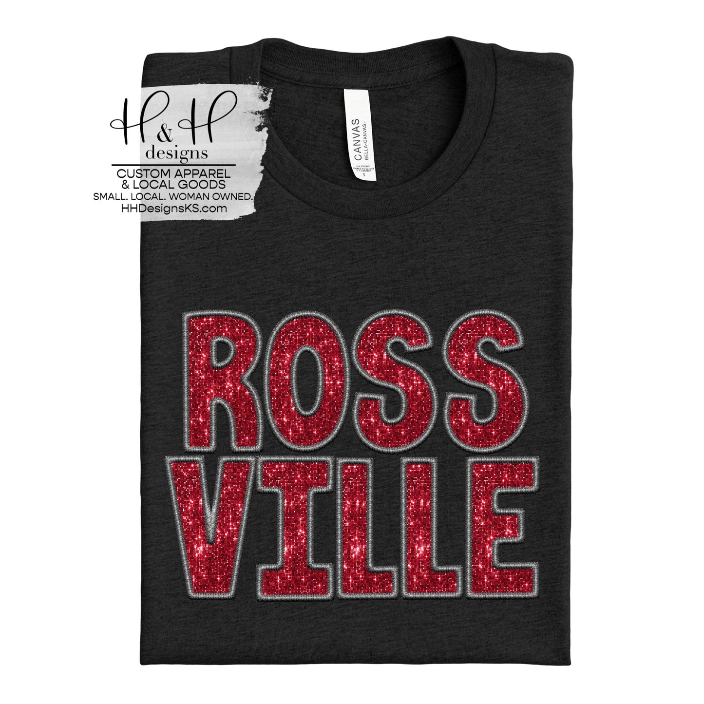 Rossville Faux Glitter Embroidery