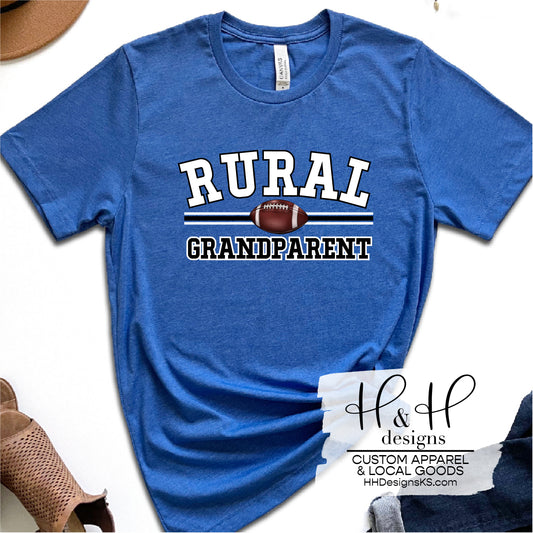 Rural Football Grandparent Mock Patch Triple Line