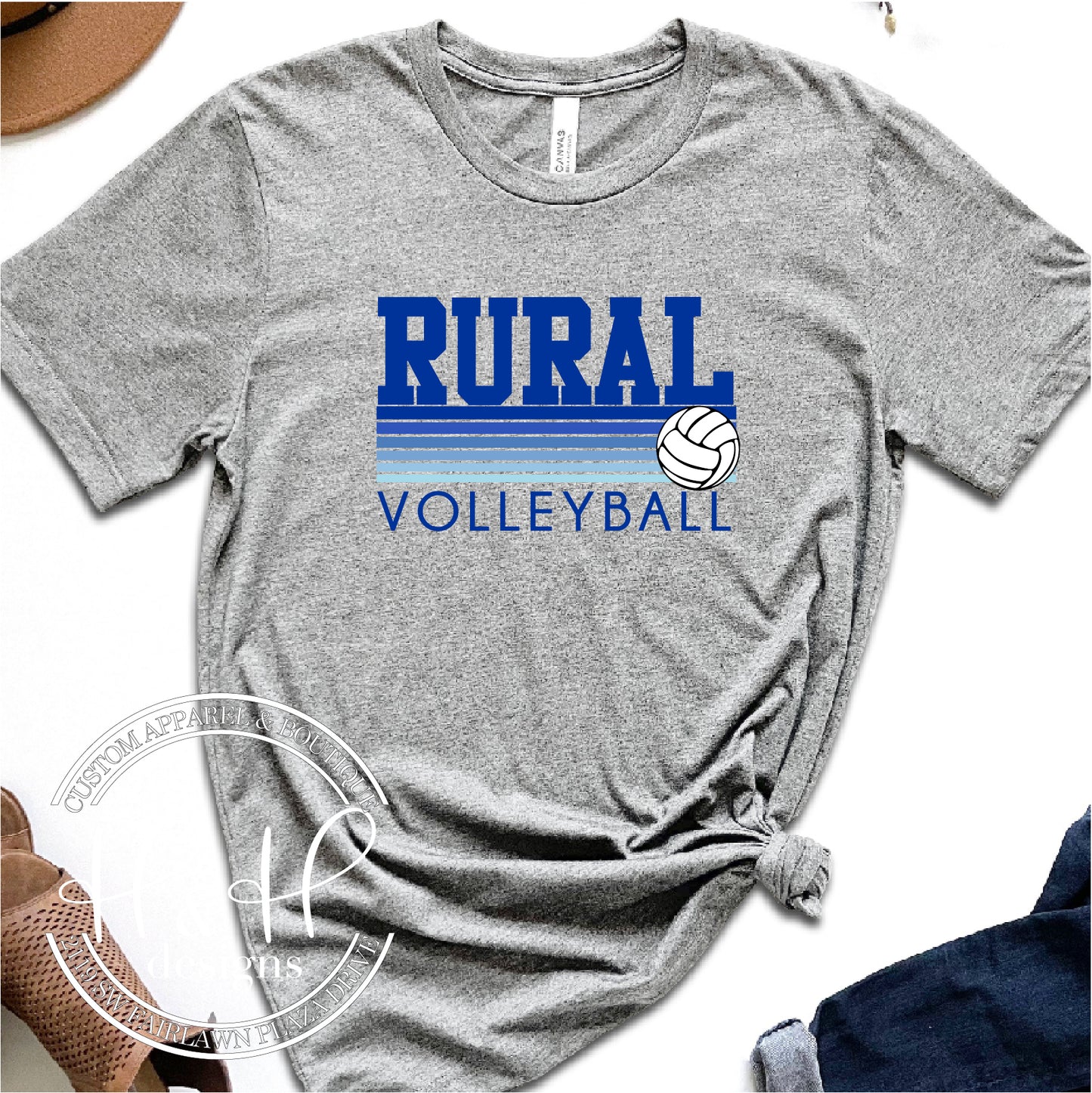 Rural Volleyball Ombre Lines