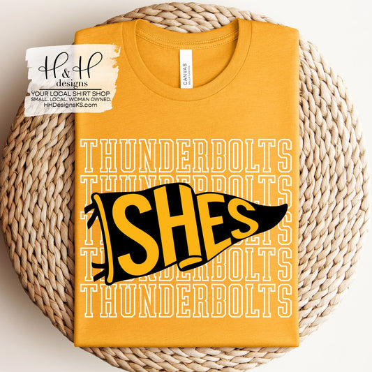 SHES Thunderbolts Pennant Stack ~ Shawnee Heights Elementary PTO 2025