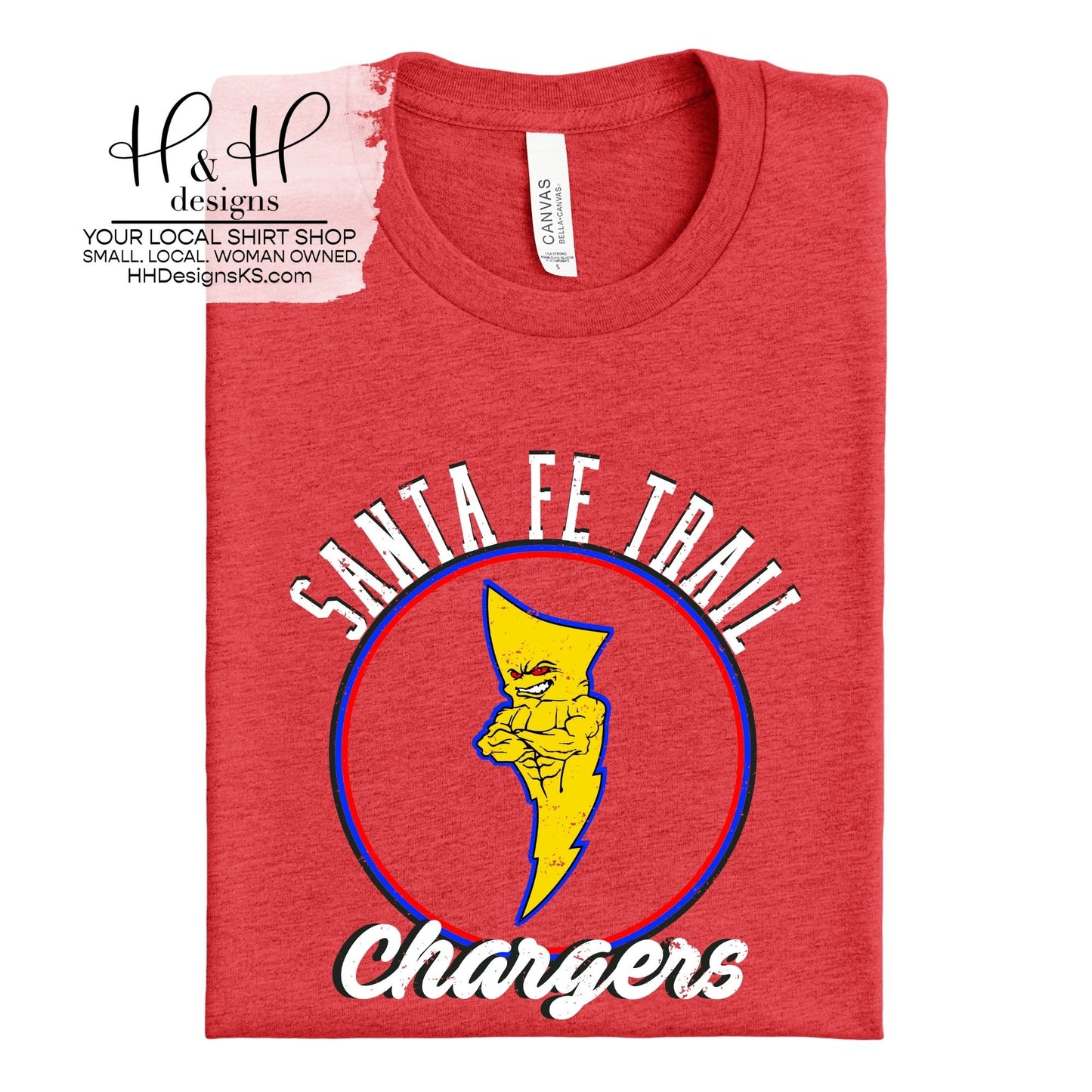 Santa Fe Trail Chargers Distressed Round ~ HH149