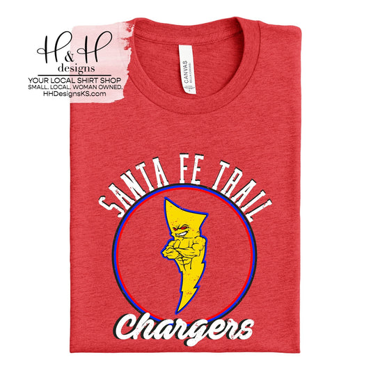 Santa Fe Trail Chargers Distressed Round ~ HH149