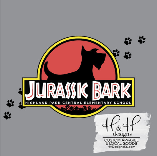 Jurassic Bark ~ Mid Grey Garment Options ~ Highland Park Central