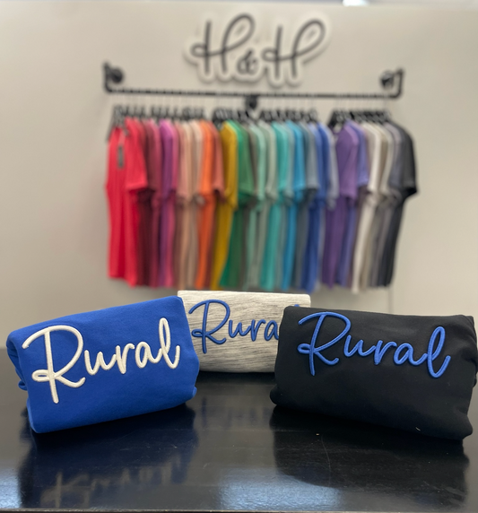 Rural Puff ~ 3D Script Embroidery