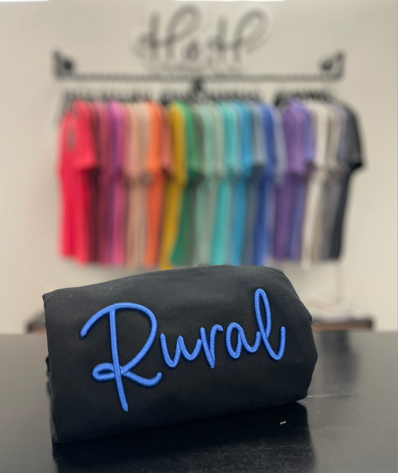 Rural Puff ~ Royal 3D Script Embroidery – H&H Designs LLC