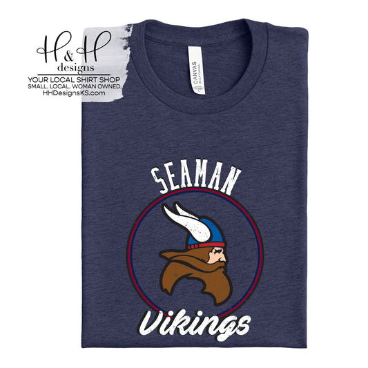 Seaman Vikings Distressed Round ~ HH144