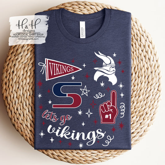 Seaman Vikings Red Game Day Spirit ~ HH248 ~ Customize for your sport or club!