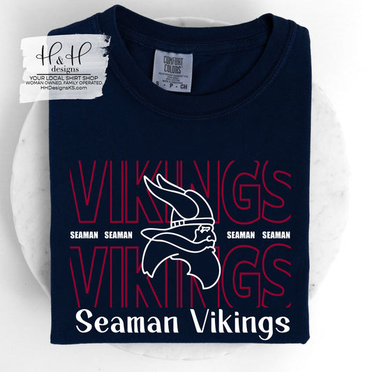 Seaman Vikings Red Hallow Outline ~ HH178