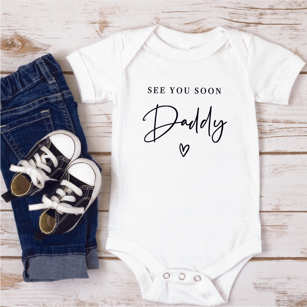 See you soon Daddy.... Pregnancy Announcement Onesie