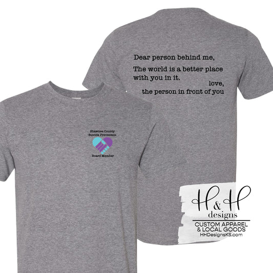 Shawnee County Suicide Prevention *Board Member*- Dear person behind me