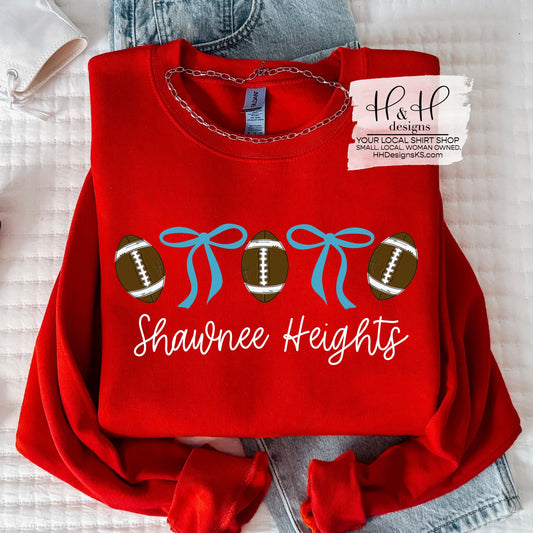 Shawnee Heights Coquette Football Bows