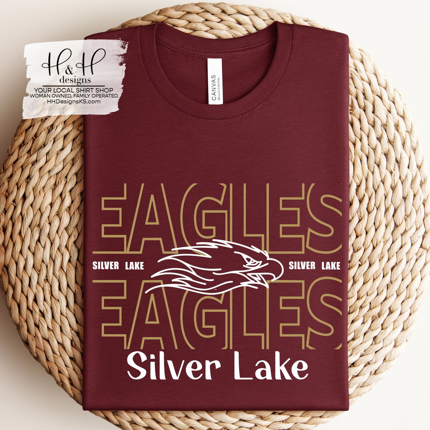 Silver Lake Eagles Gold Hallow Outline  ~ HH177
