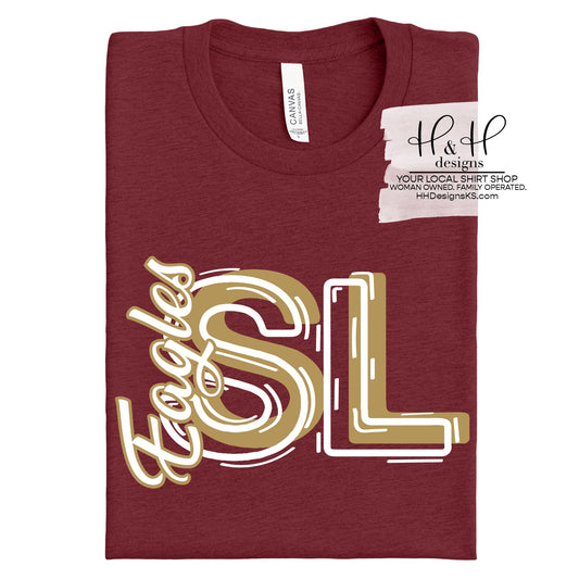 Silver Lake Eagles Sketch Initials ~ HH812