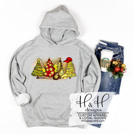 Softball Christmas Trees
