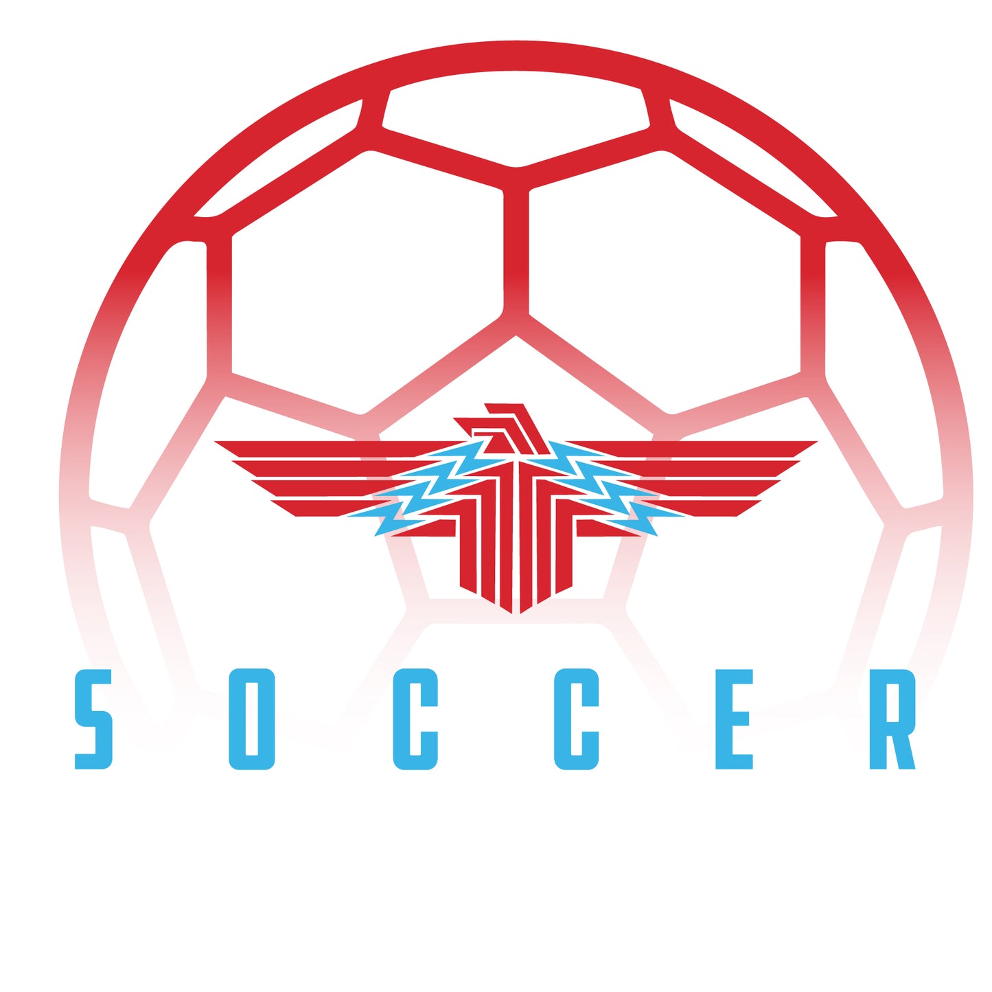 Thunderbirds Soccer Ombre Ball -Shawnee Heights Soccer