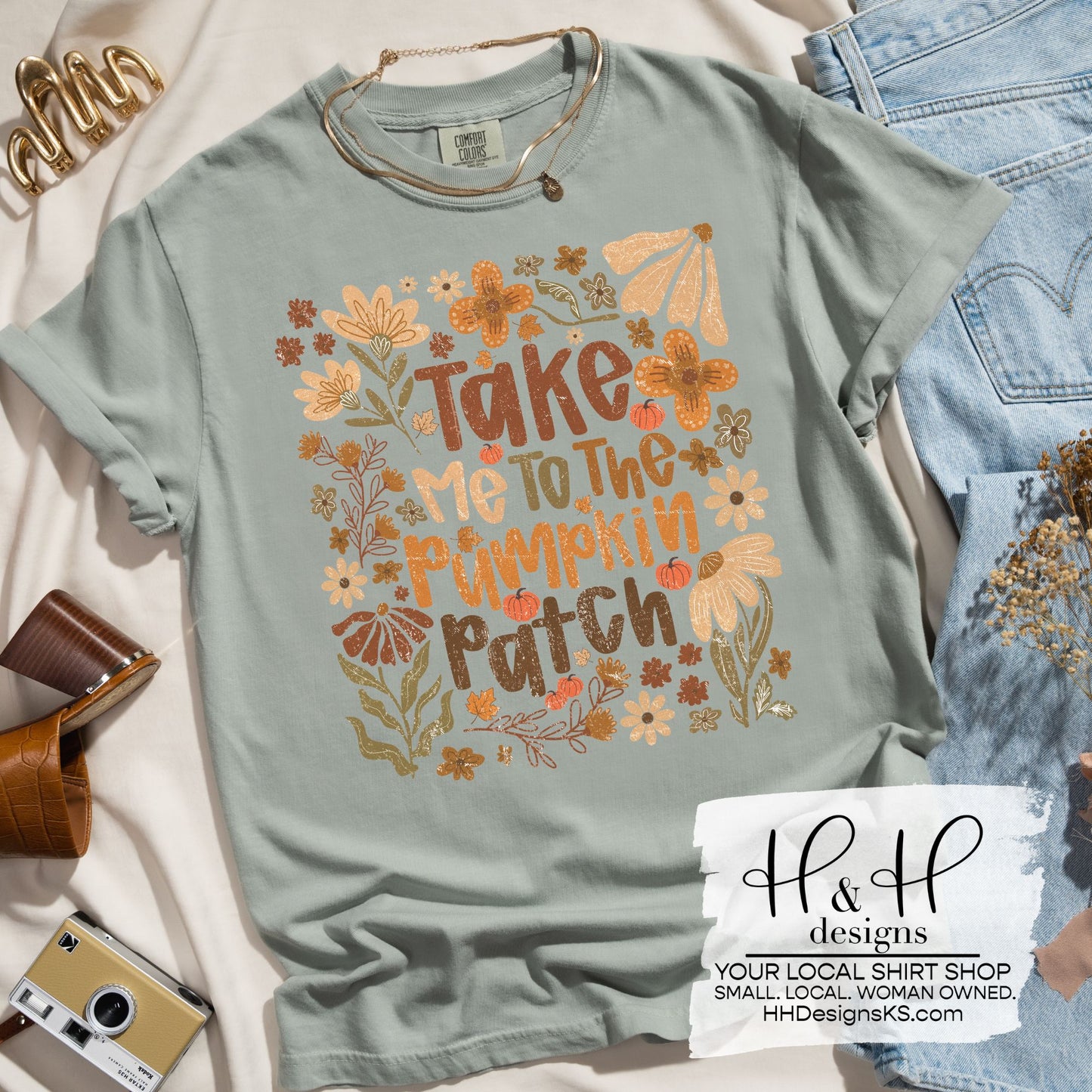 Take me to the pumpkin patch floral doodle