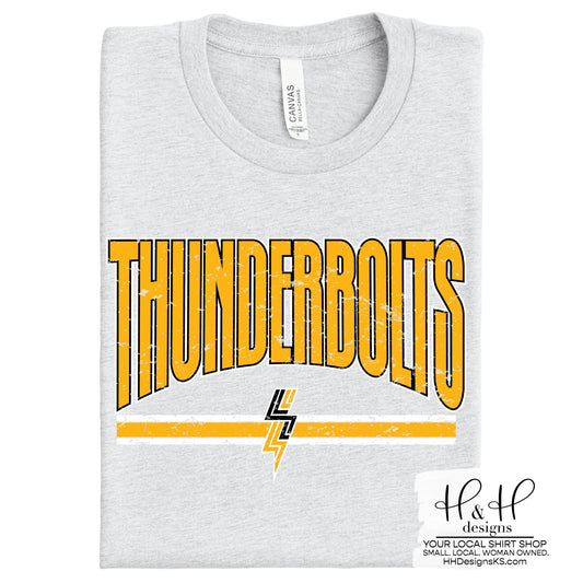 Thunderbolts Distressed Warp ~ Shawnee Heights Elementary PTO 2025