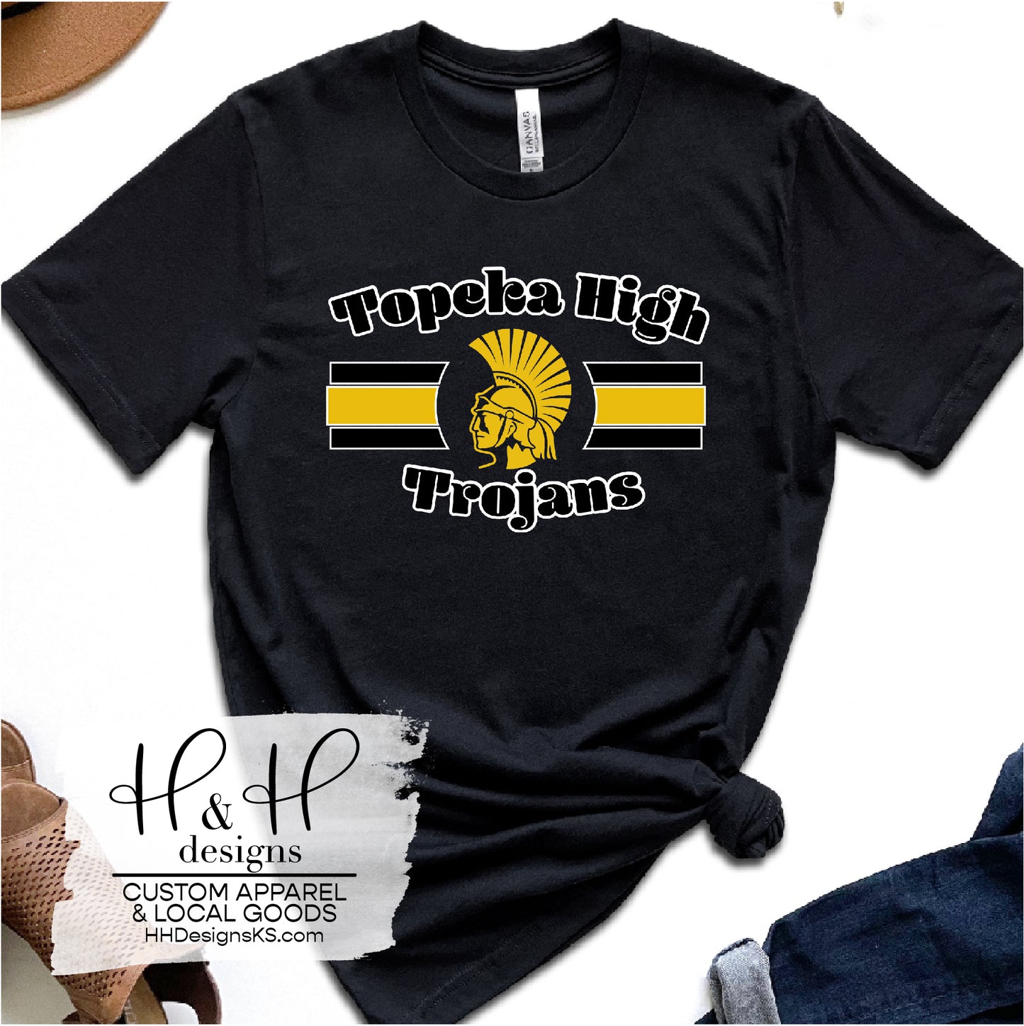 Topeka High Trojans Classic Triple Line with Logo