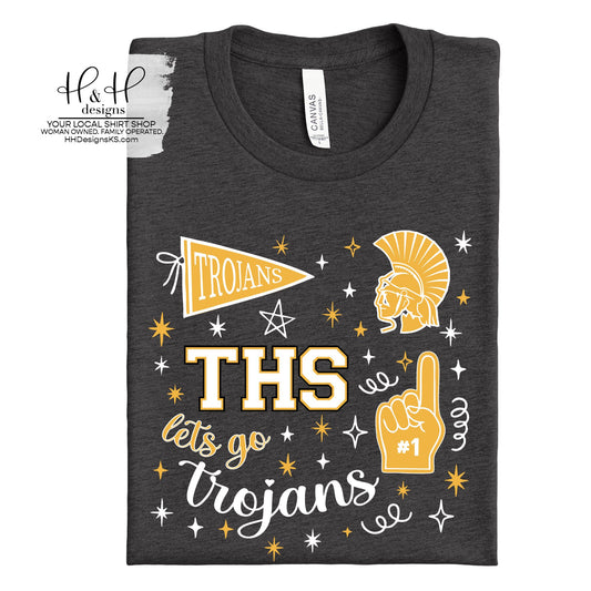 Topeka High Trojans Game Day Spirit ~ HH255 ~ Customize for your sport or club!