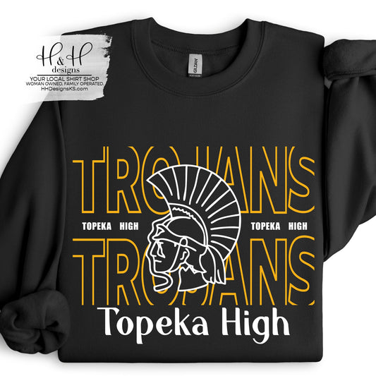 Topeka High Trojans Hallow Outline ~ HH192