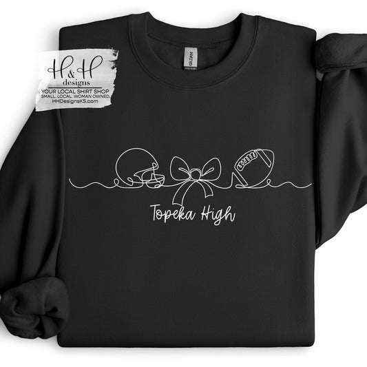 Topeka High Football Pencil Line Doodle