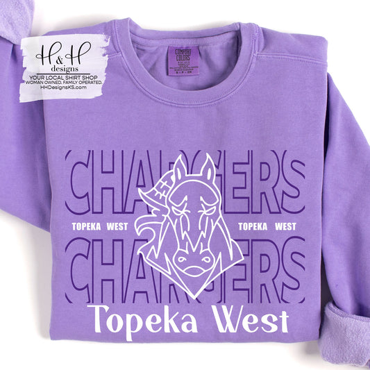 Topeka West Chargers Hallow Outline ~ HH191