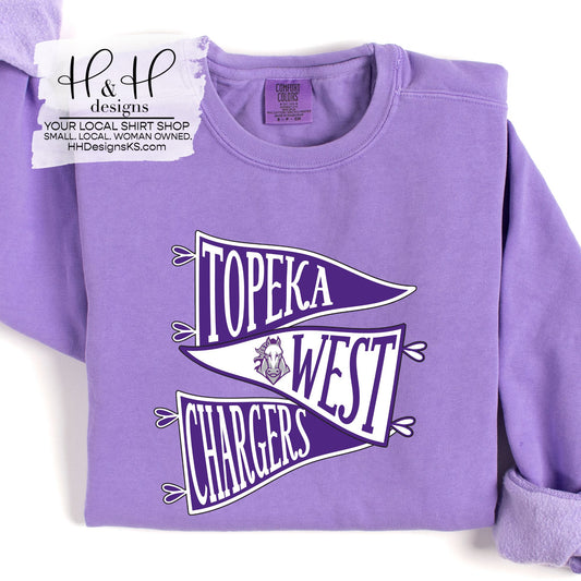 Topeka West Chargers Mascot Pennant Stack ~ HH171