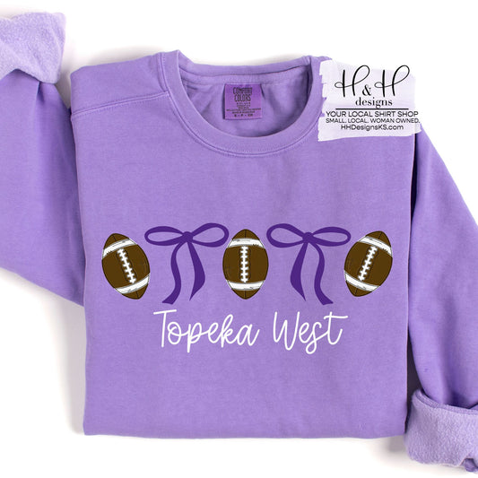 Topeka West Coquette Football Bows