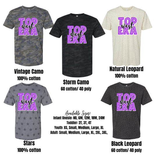 Patterned Tee Options - Topeka West Official Spirit Wear!
