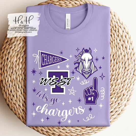 Topeka West Chargers Game Day Spirit ~ HH250 ~ Customize for your sport or club!