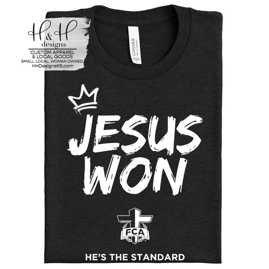 FCA Black Tee ~ Jesus Won