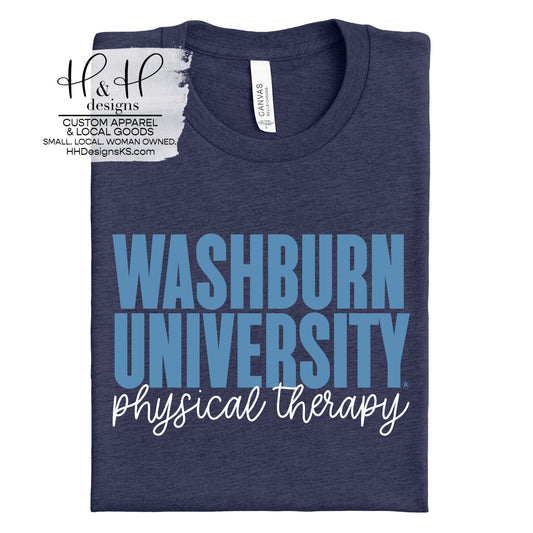 Washburn University Physical Therapy Block Script ~ Licensed Apparel ~ HHWU195