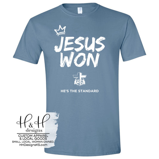 FCA Indigo Tee ~ Jesus Won