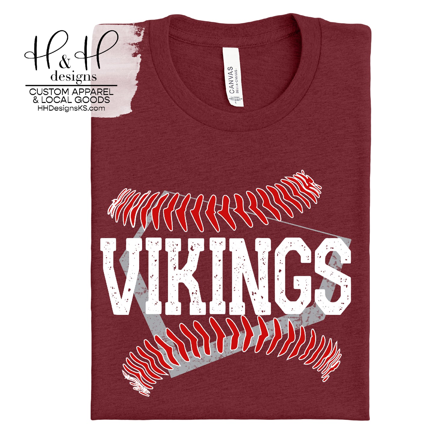 Vikings Distressed Home Plate Seams